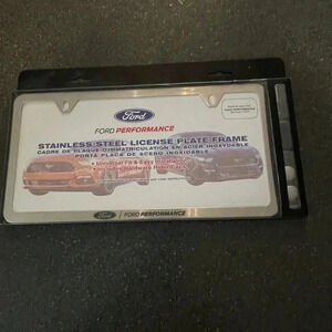 NEW Mustang, F-150, FORD PERFORMANCE Black Stainless Steel License Plate Frame